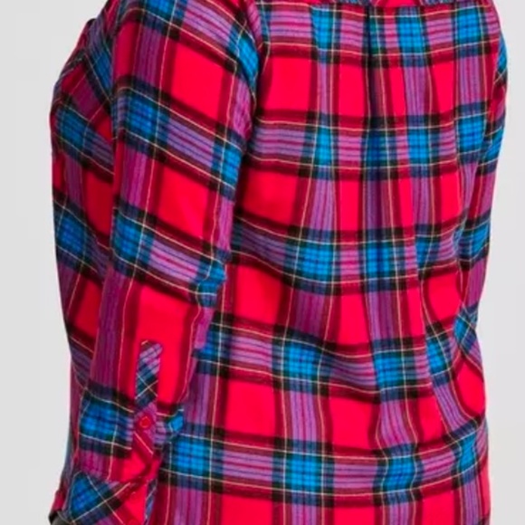 Torrid Harper Flannel Tunic Pullover Pink Plaid Women’s plus size 2x 18/20 - Picture 4 of 5